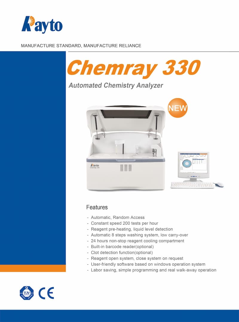 Analizador de química clínica automatizado Chemray 330